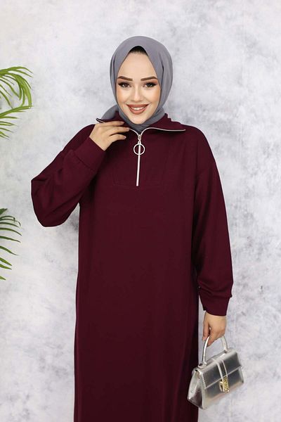 benguen Βασικό Φόρεμα Hijab - Claret Red 2333
