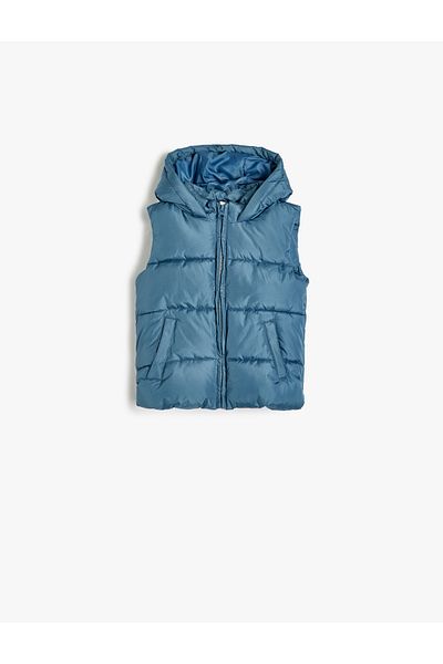 Koton Seasonal Hooded Puffer Vest - Pocket Detailed