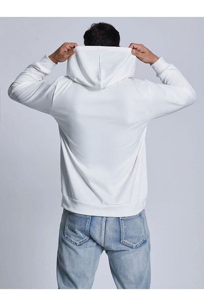 MODARİCH Суитшърт с качулка Do One Think Oversize в бял цвят с щампа