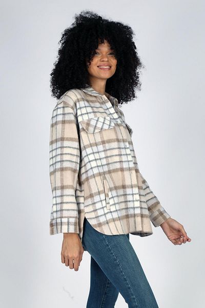 Lee Cooper Γυναικείο πουκάμισο μπεζ-μαύρισμα υφαντό της μάρκας Lays