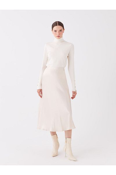 LC Waikiki LCW Vision Vanilla Standard Fit egyenes szatén női szoknya