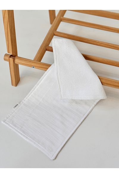 Jr Bunnies White Muslin-Towel Fabric Shoulder Cloth