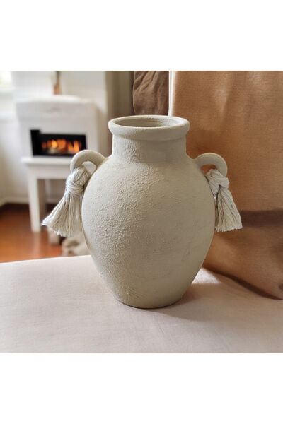 Nuoves Dokulu Kulplu Dekoratif Vazo