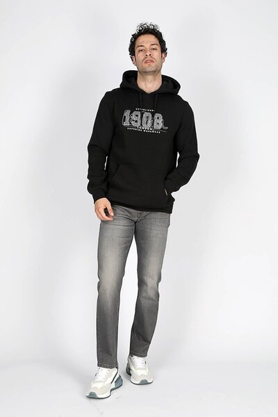 Lee Cooper Ανδρικό τζιν παντελόνι Jagger Normal μέσης λεπτής εφαρμογής με ίσιο πόδι Ferb πίσω καφέ μεσαίο