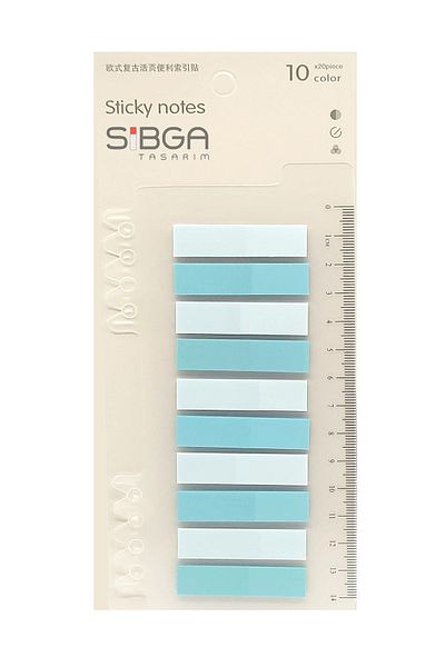sibga tasarım Transparent Colored Post-It Note Paper - 200 Sheets Bookmark Sticker