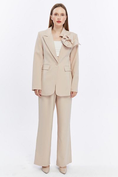 Appleline Mink Women's Classic Jacket - Shoulder with Rose Brooch