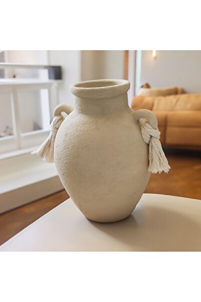 Nuoves Dokulu Kulplu Dekoratif Vazo