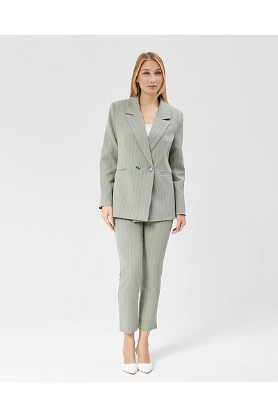 Appleline Khaki - Women's Striped Classic Trend Jacket