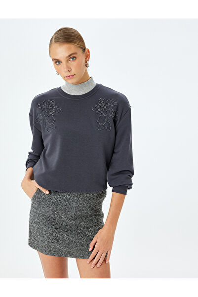 Koton X Şahika Ercümen - Hanorac oversize cu mânecă lungă, cu gât și piatră