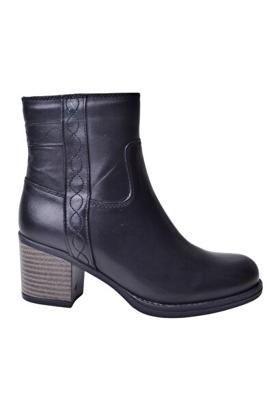 Mammamia D24kb-4555 Дамски кожени ботуши с дебел ток