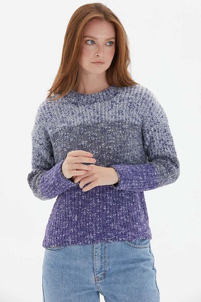 Two Mail Purple Crew Neck Blouse
