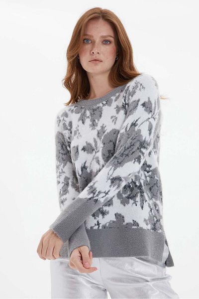 Two Mail Gray Rose Blouse