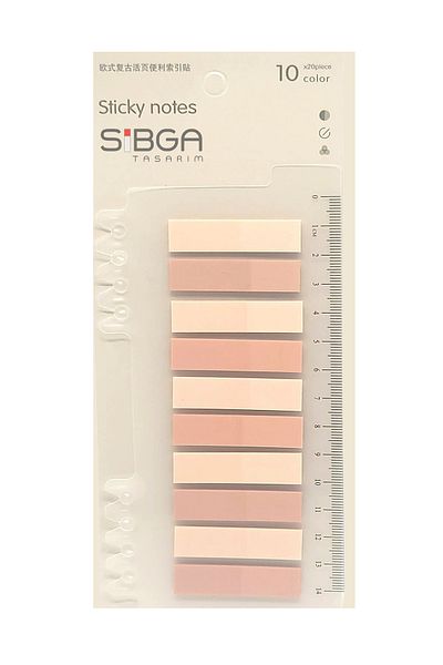 sibga tasarım Transparent Colored Post-It Note Paper - 200 Sheets Bookmark Sticker