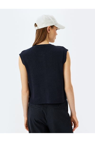 Koton Трикотажний жилет з горловиною та без рукавів з кишенями на ґудзиках