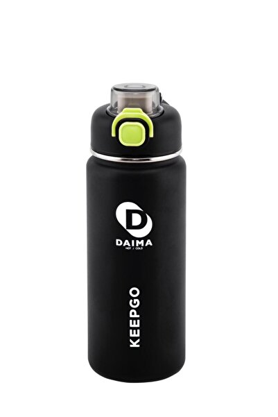 daıma hot/cold ترمس دايما كيب جو 750 مل يحافظ على السخونة لمدة 12 ساعة والبرودة لمدة 24 ساعة، لون أسود فولاذي