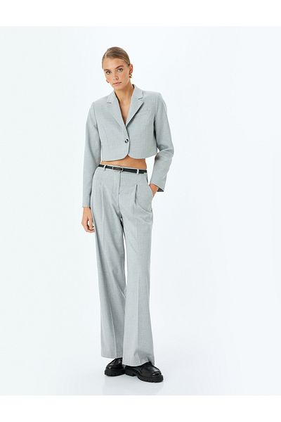 Koton ΜΠΟΥΦΑΝ Double Breasted Crop Blazer
