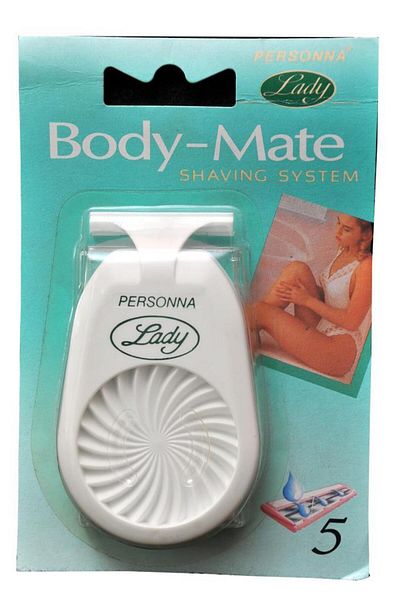 Personna Lady Body-Mate Nostalgic Double Blade Women's System Shaving Razor and 5 Spare Heads