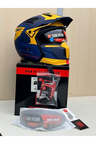 MT STREETFIGHTER S TOTEM C3 MATT SARI KASK GÜNEŞ VİZÖRÜ HEDİYELİ