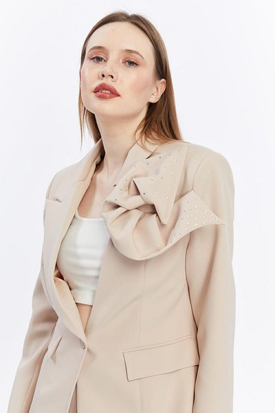 Appleline Mink Women's Classic Jacket - Shoulder with Rose Brooch