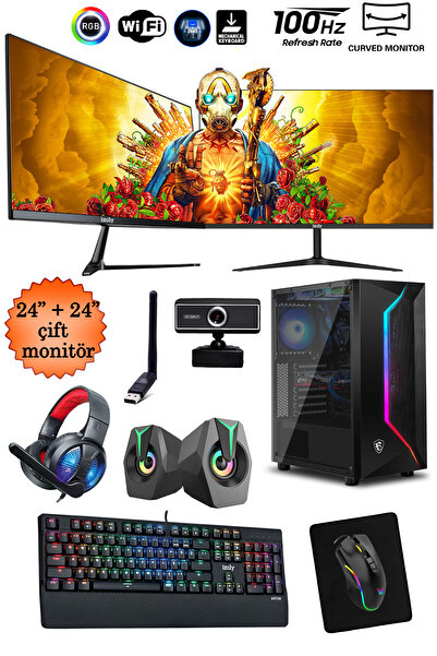 IZOLY Streamer I5 10400f 16gb 512gb M.2 Nvme Rtx3060 8gb 24" 24" Masaüstü Oyu...