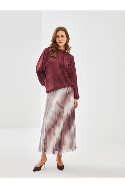 LC Waikiki Fusta de damă plisată cu model Lcwk cu talie elastică