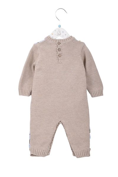Minora Deer Print Knitwear Jumpsuit Beige