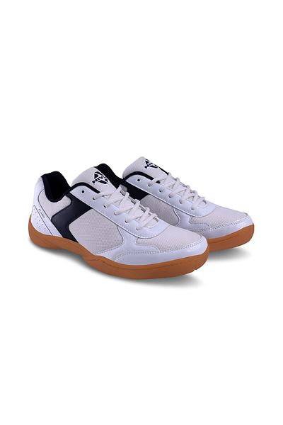 Nivia Flash Badminton Shoes | White/blue | 11 Uk/12 Us/45 Eu | Non-marking Sole | Court Shoe