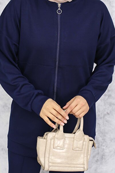 benguen Navy Blue 3344 - Zippered Double Set