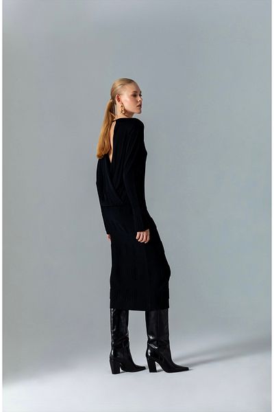 KAMEYA Midi Knitwear Skirt with Stripe Detail