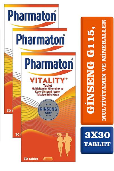 Pharmaton Vitality 30 Tablets - Pack of 3