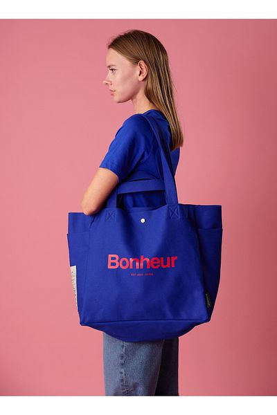 Bonheur N ° 4 Canvas Bag - Ocean Blue - Sea Orange Bag