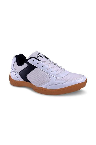 Nivia Flash Badminton Shoes | White/blue | 11 Uk/12 Us/45 Eu | Non-marking Sole | Court Shoe