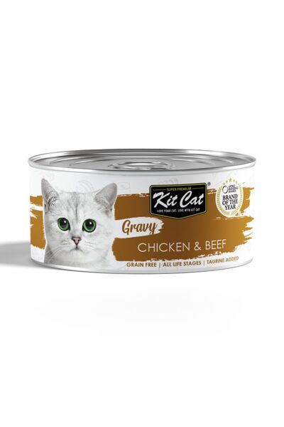 Kit Cat طعام القطط المعلب بنكهة الدجاج واللحم البقري - 70 جم