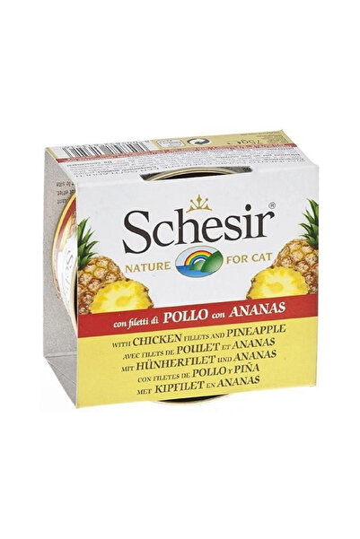 Schesir طعام القطط المعلب بنكهة الدجاج مع فاكهة الأناناس - 4× 75 جرام