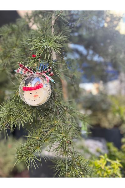 the TURF candles Snowman Candle Transparent Sphere Christmas Tree Ornament, New Year, Christmas Tree,