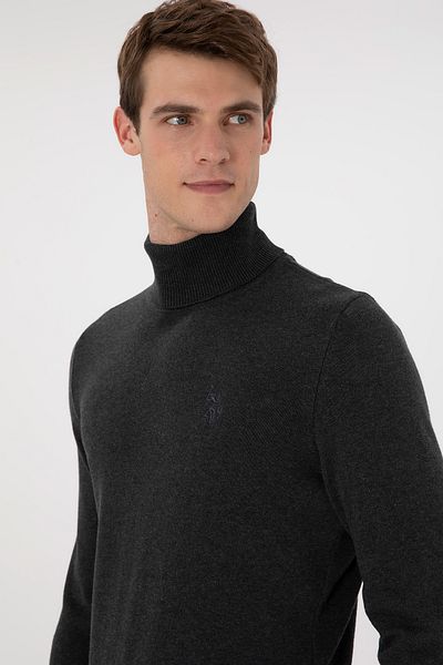 U.S. Polo Assn. Men's Anthracite Melange Basic Sweater 50294781 -Vr081