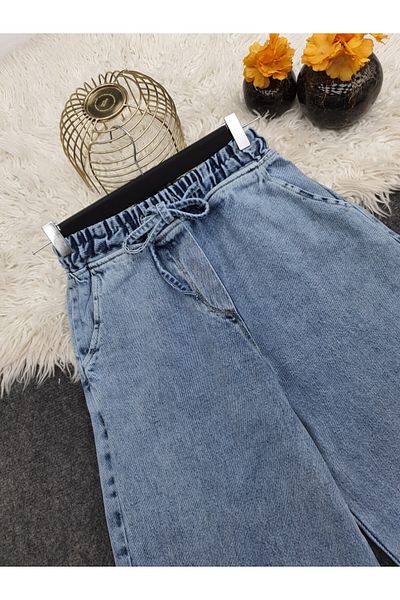 Modamorfo Ice Blue Jeans - Tie Waist and Pockets