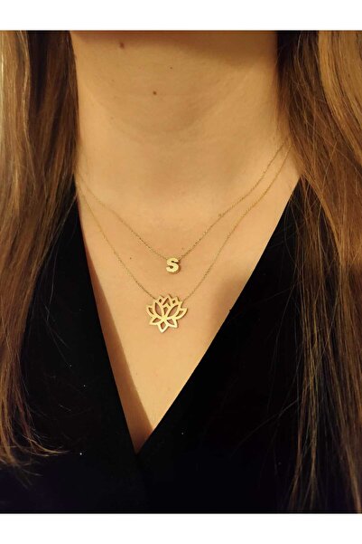 Berr Diamond 14 AYAR ALTIN ÜÇ BOYUTLU ''S'' HARFLİ KOLYE