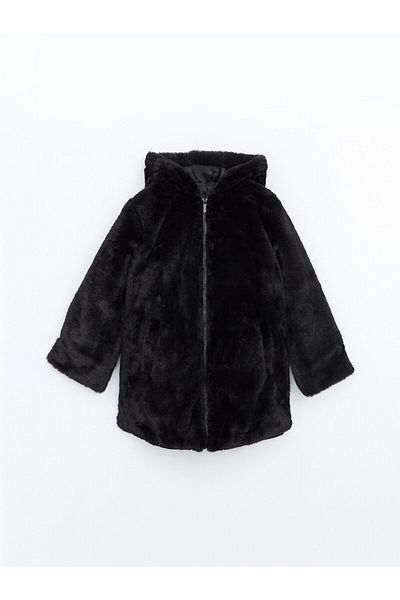 LC Waikiki Lcwk Hooded Girl's Plush Coat