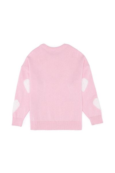 U.S. Polo Assn. Pulover roz pentru fete cu gât crew 1456674