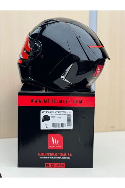 MT Revenge 2 Solıd A11 Gloss Black Şeffaf Vizörlü Kask