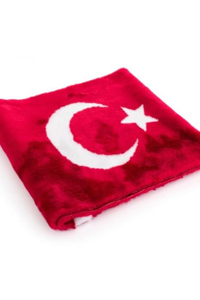 BTM OTOMOTİV Plush Turkish Flag Torpedo Carpet with Glass Front, Moon and Star 150 X 46 cm
