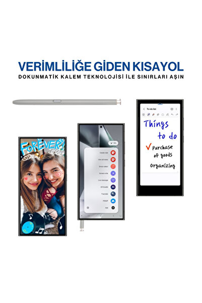 Techmaster Samsung Galaxy S24 Ultra Uyumlu S Pen Dokunmatik Stylus Kalem ve Yedek Uç