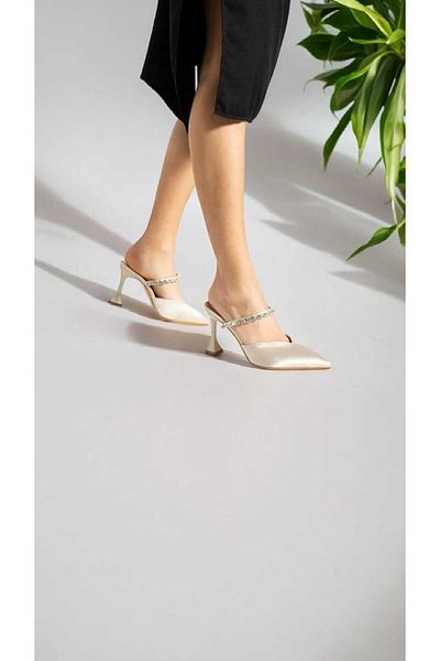 misio shoes Stiletto de damă din piatră de satin de 9 cm - pantofi cu toc cu vârf ascuțit