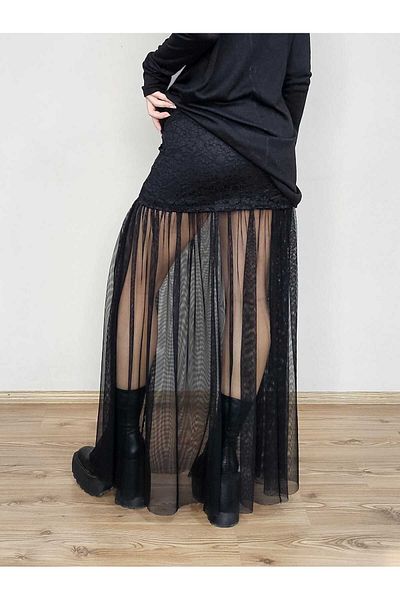 DEEP BEACH Tulle Ruffled Lace Retro Skirt