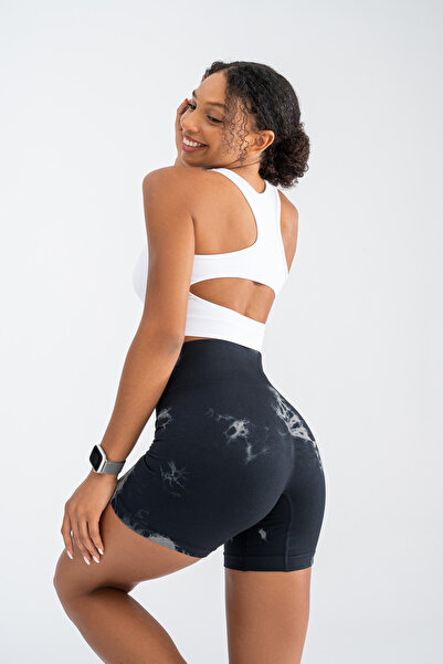 gymxprofit Süper Esnek Push-up Detalı  Batik Desen Şort