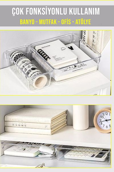 FİTHOME 3 Pieces Drawer Inside Organizer Multipurpose Organizer Makeup Supplies Stationery Bathroom Office