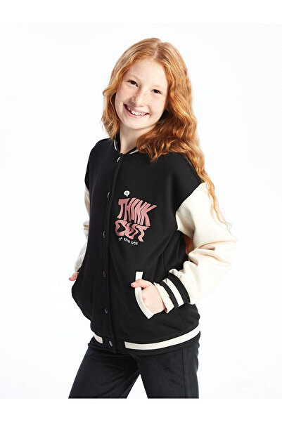 LC Waikiki Lcwk Baskılı Kız Çocuk Kalın Kolej Ceket