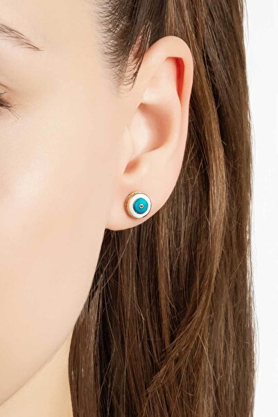 So CHIC... Ra'nın Gözü 18 Ayar Sarı Altın Kaplama Gümüş Nazar Küpe