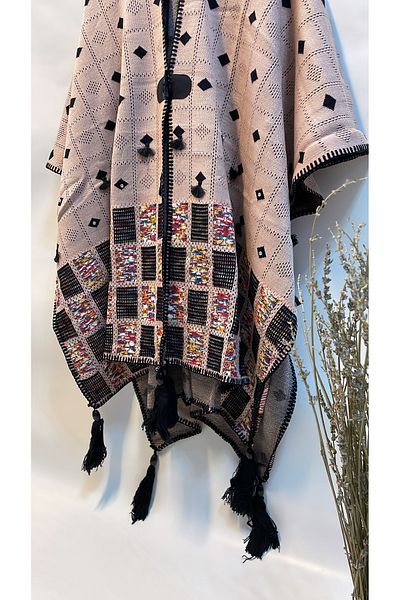 Onur Poncho - Noua colecție Produs nou Tricoturi țesute speciale Poncho cu model Iarnă Articol de lux Magazin de modă